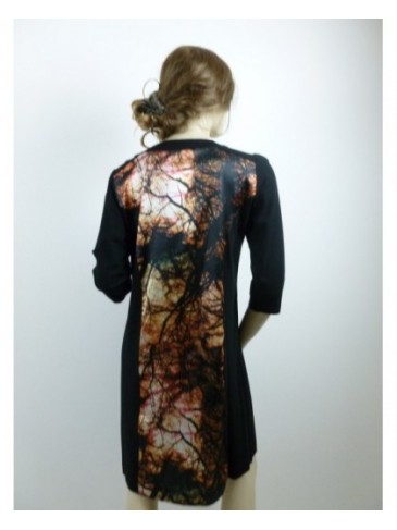 Robe femme Ciso noir imprimé marron GRANDE TAILLE